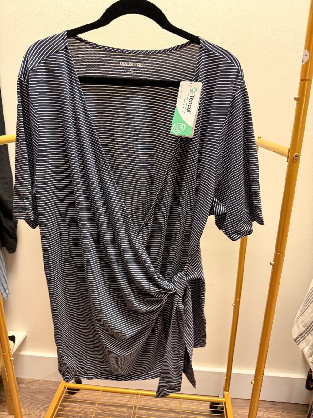 Lands End Striped Wrap Top